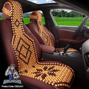 Beaded Car Seat Cover Real Wood (5 Colors) | Car Accessories | Heat Insulator | Luxury | Natural | Gifts | Ventilation | Durable | Massager